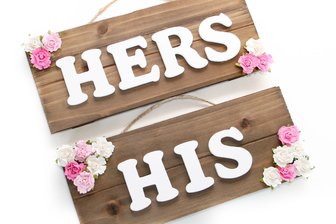 Diy Wedding Bride And Groom Chair Signs