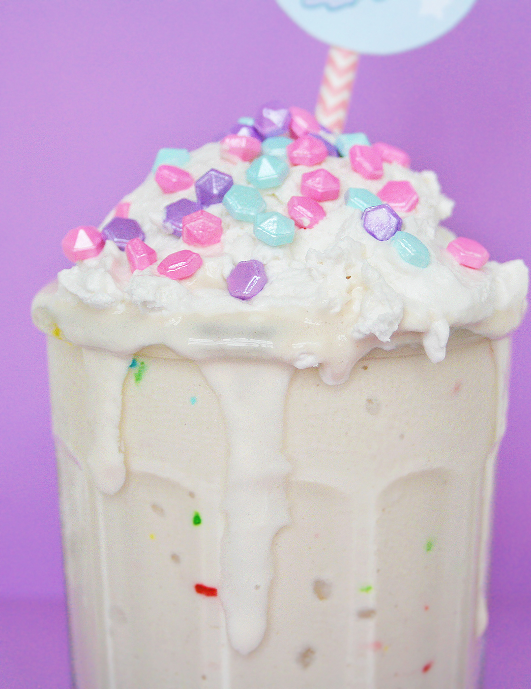 Birthday Cake Milkshake + Unicorn Straw Toppers (Free Printable!)